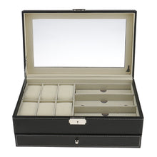 Cargar imagen en el visor de la galería, ESTUCHE LENTES/RELOJES NEGRO BEIGE