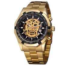 Cargar imagen en el visor de la galería, RELOJ SKULL AUTOMATICO DORADO