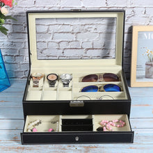Cargar imagen en el visor de la galería, ESTUCHE LENTES/RELOJES NEGRO BEIGE
