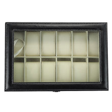 Cargar imagen en el visor de la galería, ESTUCHE PARA 12 RELOJES NEGRO BEIGE
