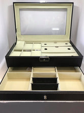 Cargar imagen en el visor de la galería, ESTUCHE LENTES/RELOJES NEGRO BEIGE