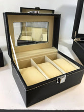 Cargar imagen en el visor de la galería, ESTUCHE PARA 3 RELOJES NEGRO BEIGE