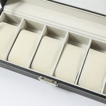 Cargar imagen en el visor de la galería, ESTUCHE PARA 6 RELOJES NEGRO BEIGE