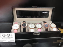 Cargar imagen en el visor de la galería, ESTUCHE PARA 6 RELOJES NEGRO BEIGE