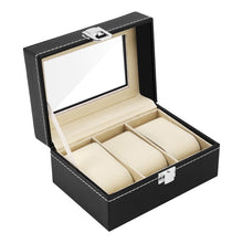Cargar imagen en el visor de la galería, ESTUCHE PARA 3 RELOJES NEGRO BEIGE