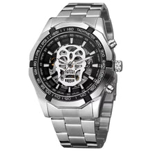 Cargar imagen en el visor de la galería, RELOJ SKULL AUTOMATICO PLATEADO