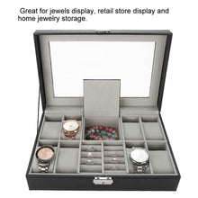 Cargar imagen en el visor de la galería, ESTUCHE JOYERO RELOJERO GRIS CON NEGRO