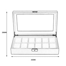 Cargar imagen en el visor de la galería, ESTUCHE PARA 12 RELOJES NEGRO CARBONO