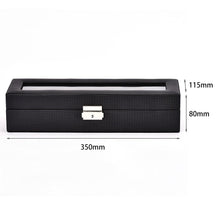 Cargar imagen en el visor de la galería, ESTUCHE PARA 6 RELOJES NEGRO CARBONO