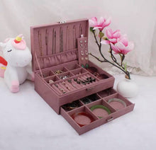 Cargar imagen en el visor de la galería, ESTUCHE JOYERO ROSA DOBLE