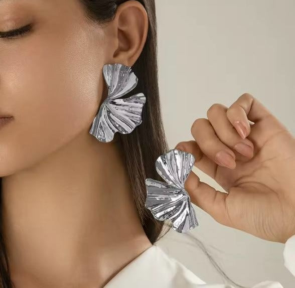 Arete Ginkgo Plateado