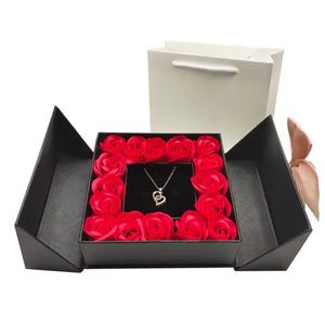 Caja Estuche Cuadrada Con Rosas Para Accesorios