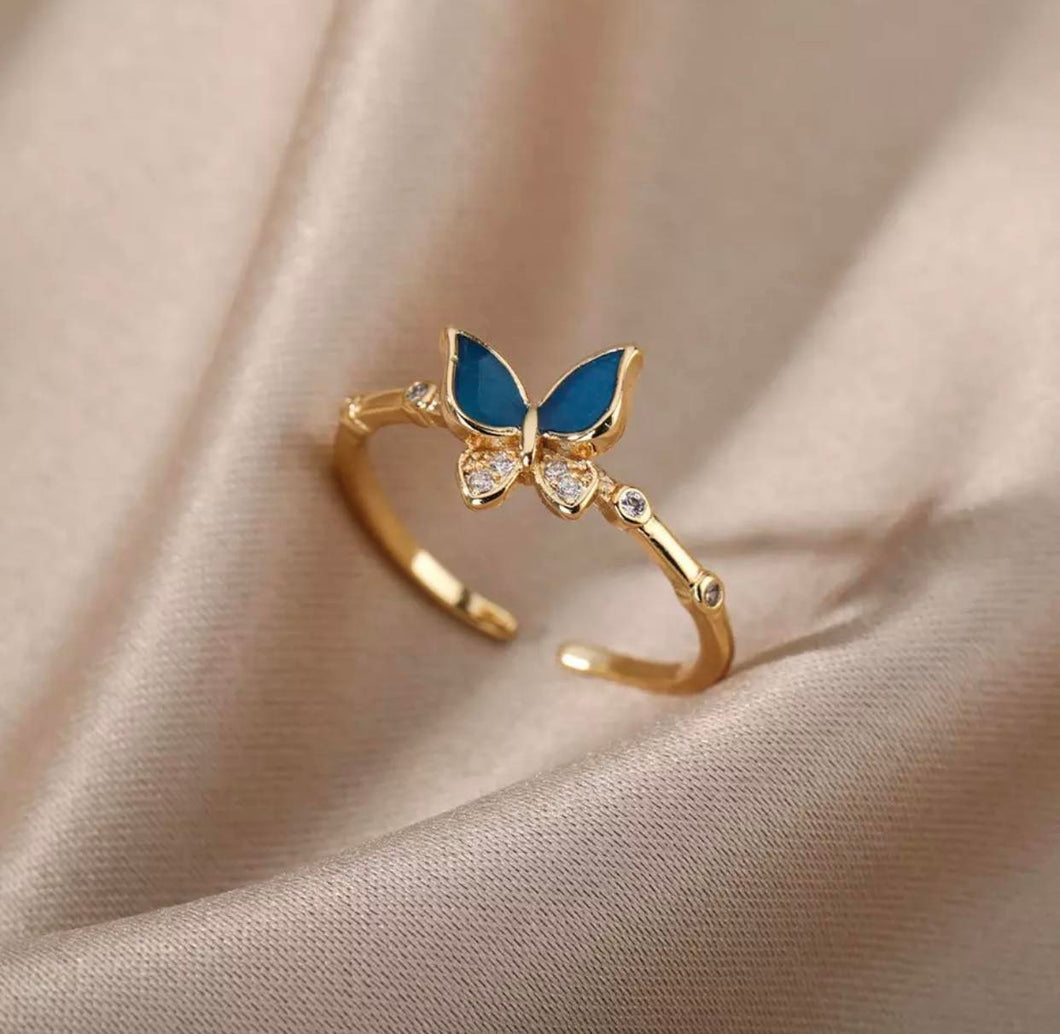 ANILLO MARIPOSA AZUL