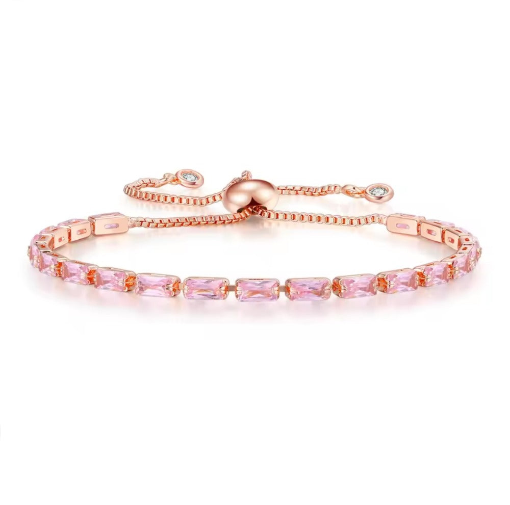 Pulsera Gemas Rosas Rose Gold
