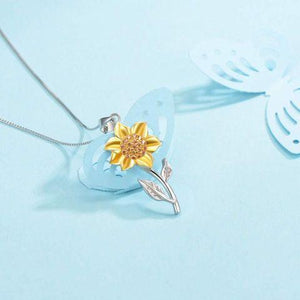 Collar flor girasol acero inoxidable