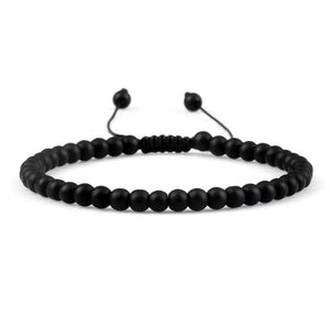 PULSERA PIEDRA NEGRA MATE 6MM