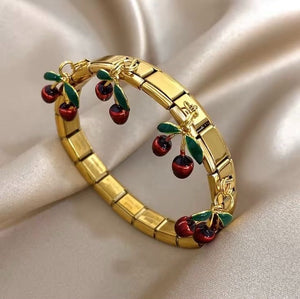 Pulsera Italiana Cherry Dorada