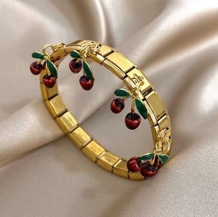 Pulsera Italiana Cherry Dorada