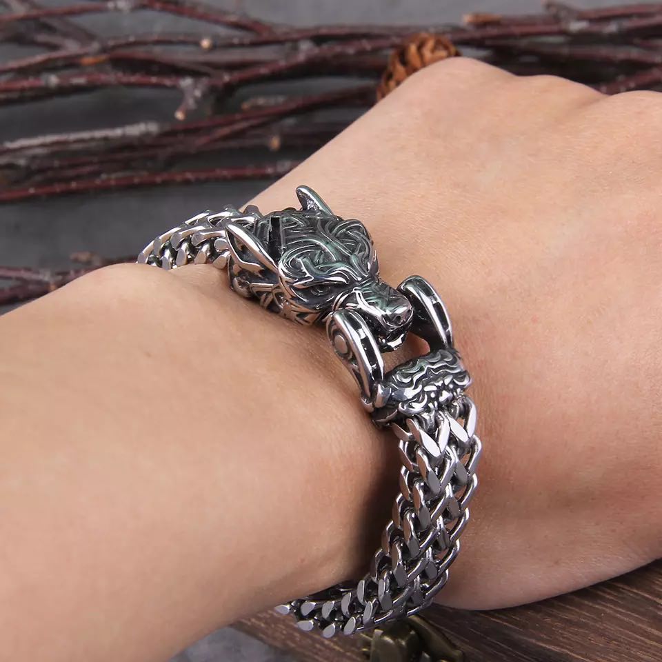 PULSERA VIKING WOLF