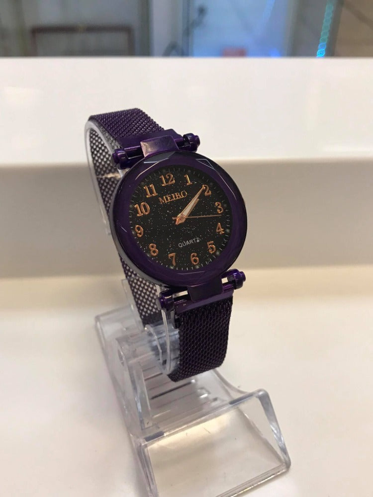 RELOJ IMAN MEIBO NAT MORADO