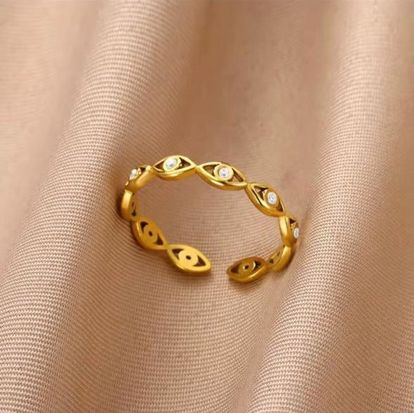 Anillo Ojos Turcos Blancos