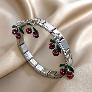 Pulsera Italiana Cherry Plateada