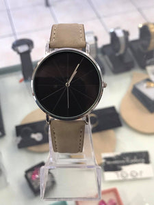 RELOJ LINE PIEL GRIS