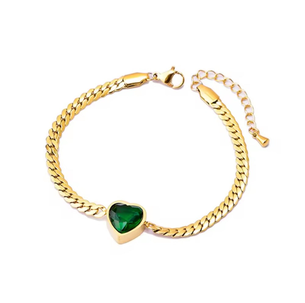 Pulsera Corazón Esmeralda