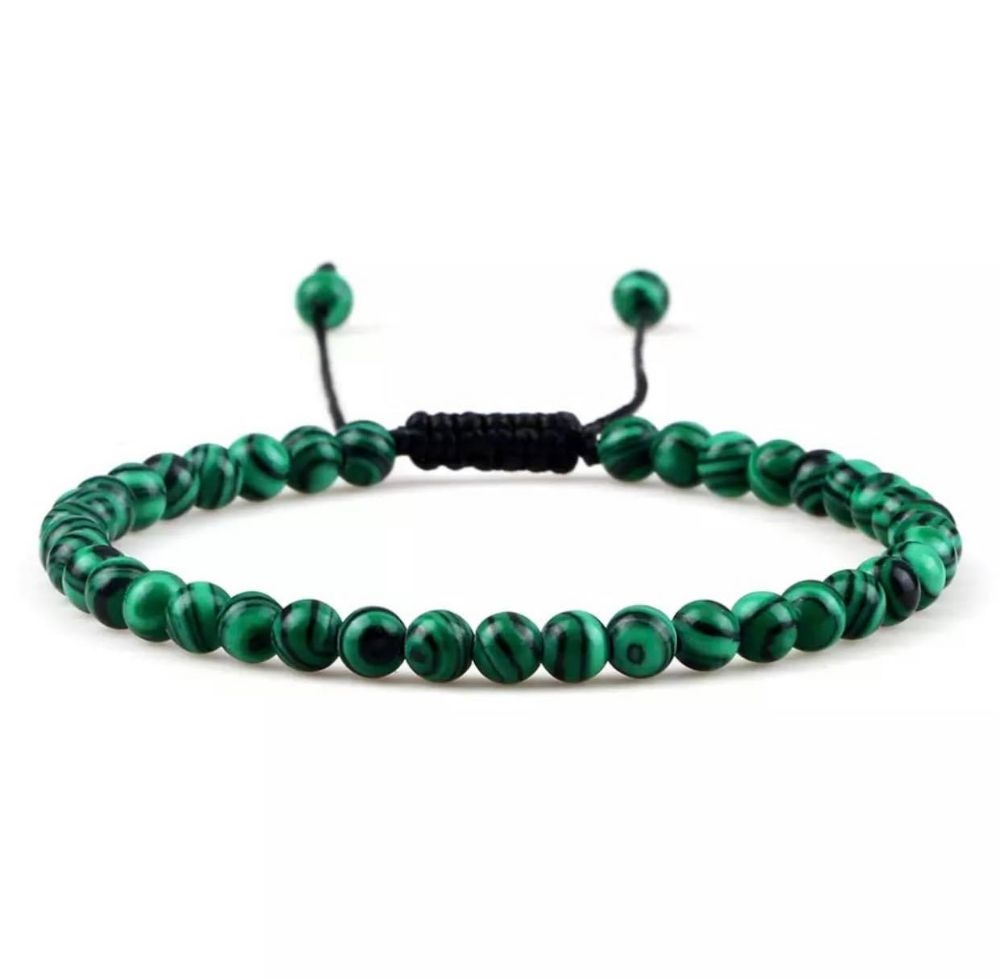 PULSERA PIEDRA VERDE 6MM