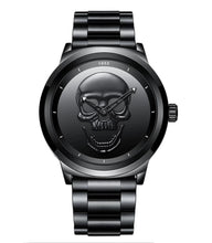 Cargar imagen en el visor de la galería, RELOJ SKULL METAL CALAVERA NEGRA 1853
