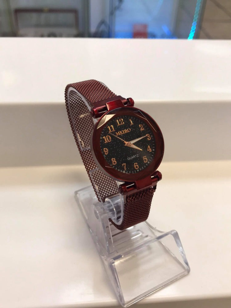 RELOJ IMAN MEIBO NAT ROJO