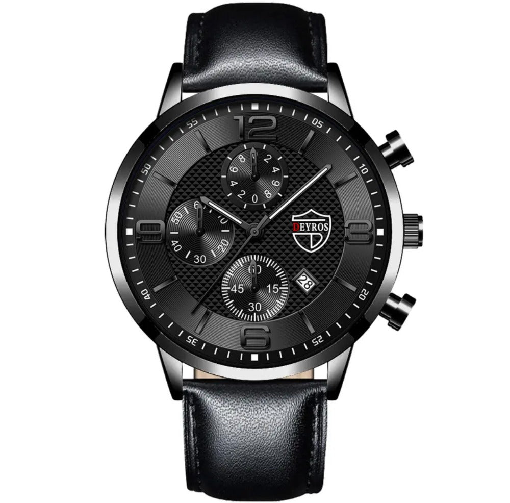 RELOJ DEYROS ORIGIN PIEL NEGRO