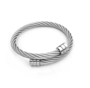 Pulsera Alambre de Acero Plateada