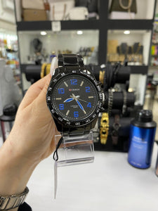 RELOJ CURREN OXY NEGRO AZUL