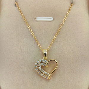 Collar Corazón Love Doble Piedra