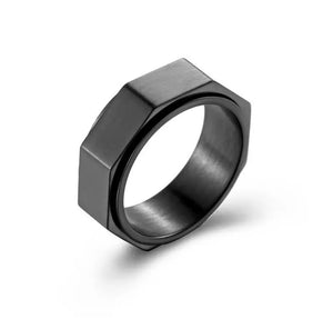 ANILLO HEXAGONAL NEGRO