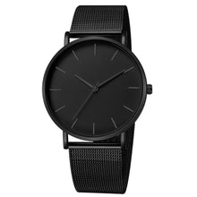 Cargar imagen en el visor de la galería, RELOJ MINIMAL NEGRO FONDO NEGRO
