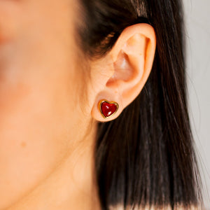 Arete Corazón Rojo