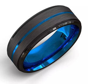 ANILLO LINE NEGRO AZUL