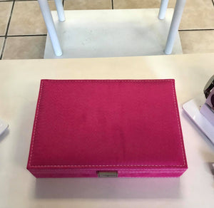 ESTUCHE JOYERO MEDIANO ROSA FUCSIA