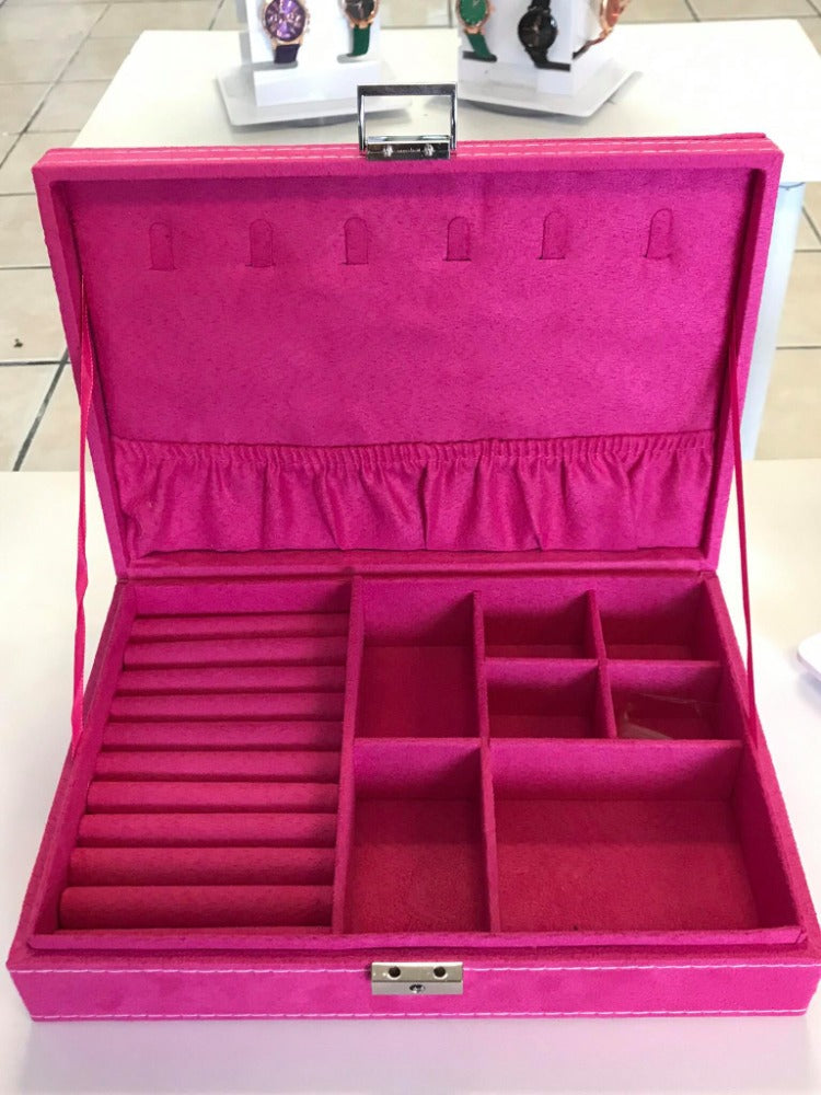 ESTUCHE JOYERO MEDIANO ROSA FUCSIA